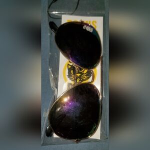 Sourpuss Black and Gold Aviator Sunglasses